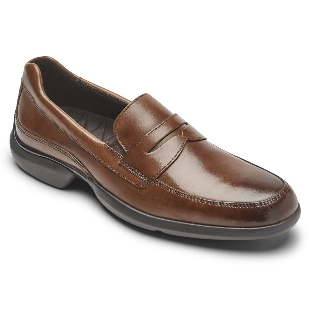 Rockport Mens Loafers Brown - Total Motion Advance Penny - UK 852-EOYQBF